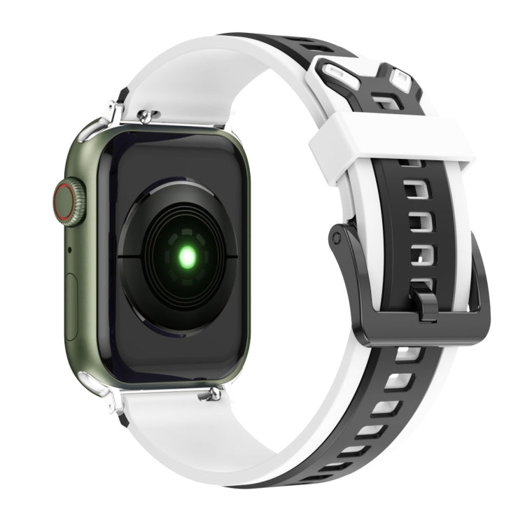 Bracelet de montre en silicone bicolore pour la série Apple Watch, 7 41mm / 6&SE&5&4 40mm / 3&2&1 38mm, 7 45mm / 6&SE&5&4 44mm / 3&2&1 42mm