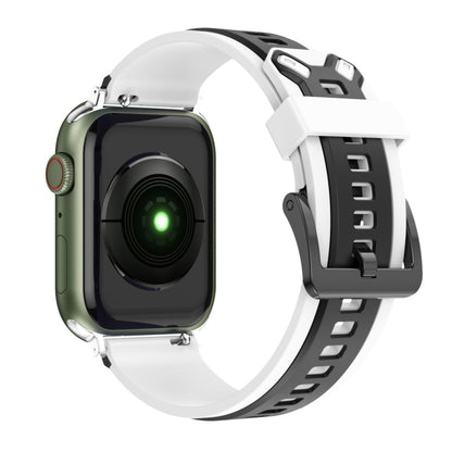 Bracelet de montre en silicone bicolore pour la série Apple Watch, 7 41mm / 6&SE&5&4 40mm / 3&2&1 38mm, 7 45mm / 6&SE&5&4 44mm / 3&2&1 42mm