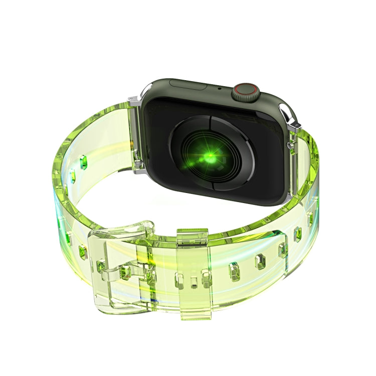 Bracelet de montre en silicone transparent Aurora pour la série Apple Watch, 7 41mm / 6&SE&5&4 40mm / 3&2&1 38mm