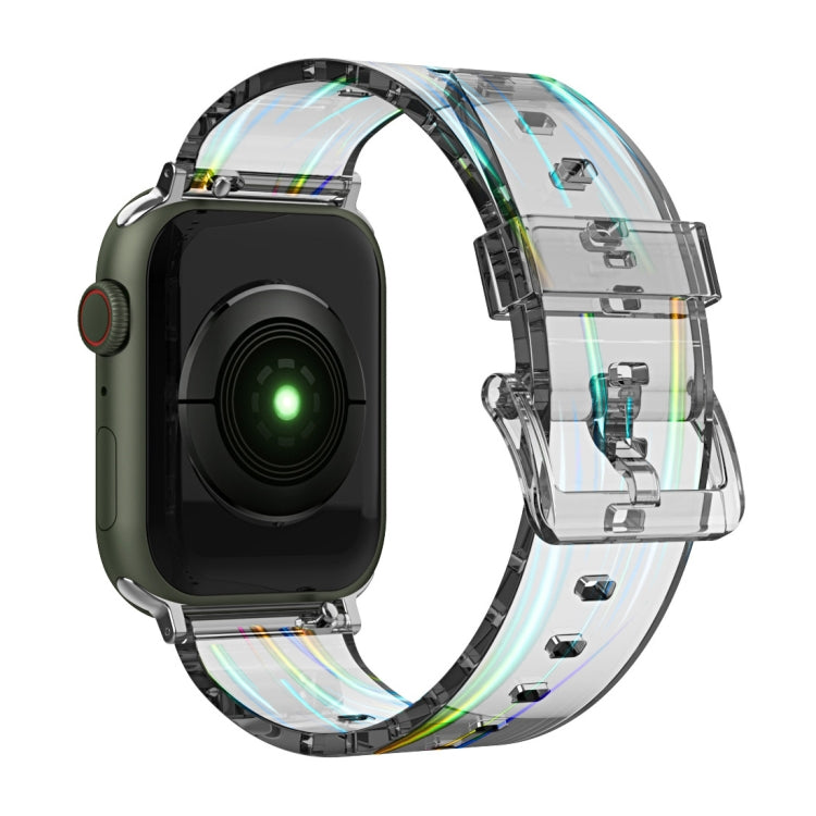 Bracelet de montre en silicone transparent Aurora pour la série Apple Watch, 7 41mm / 6&SE&5&4 40mm / 3&2&1 38mm