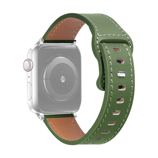 Bracelet de montre en cuir de vachette à boucle papillon pour la série Apple Watch, 7 41mm / 6&SE&5&4 40mm / 3&2&1 38mm, 7 45mm / 6&SE&5&4 44mm / 3&2&1 42mm