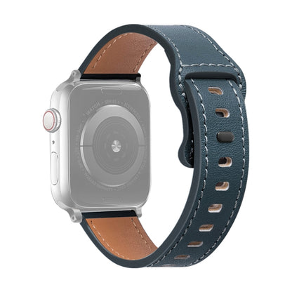 Bracelet de montre en cuir de vachette à boucle papillon pour la série Apple Watch, 7 41mm / 6&SE&5&4 40mm / 3&2&1 38mm, 7 45mm / 6&SE&5&4 44mm / 3&2&1 42mm