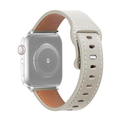 Bracelet de montre en cuir de vachette à boucle papillon pour la série Apple Watch, 7 41mm / 6&SE&5&4 40mm / 3&2&1 38mm, 7 45mm / 6&SE&5&4 44mm / 3&2&1 42mm