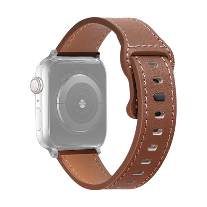 Bracelet de montre en cuir de vachette à boucle papillon pour la série Apple Watch, 7 41mm / 6&SE&5&4 40mm / 3&2&1 38mm, 7 45mm / 6&SE&5&4 44mm / 3&2&1 42mm