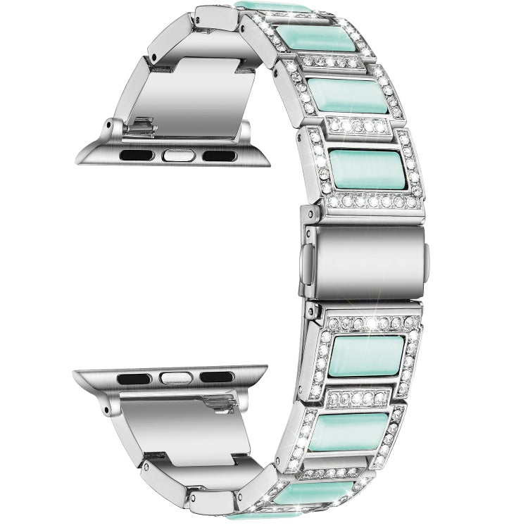 Bracelet de montre en métal opale de 22 mm pour la série Apple Watch, 7 41mm / 6&SE&5&4 40mm / 3&2&1 38mm, 7 45mm / 6&SE&5&4 44mm / 3&2&1 42mm