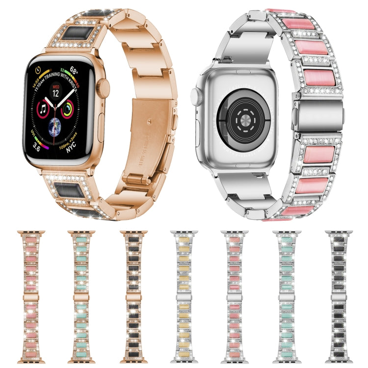 Bracelet de montre en métal opale de 22 mm pour la série Apple Watch, 7 41mm / 6&SE&5&4 40mm / 3&2&1 38mm, 7 45mm / 6&SE&5&4 44mm / 3&2&1 42mm