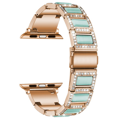 Bracelet de montre en métal opale de 22 mm pour la série Apple Watch, 7 41mm / 6&SE&5&4 40mm / 3&2&1 38mm, 7 45mm / 6&SE&5&4 44mm / 3&2&1 42mm