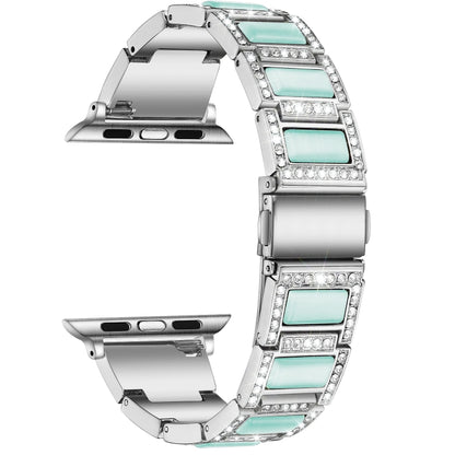 Bracelet de montre en métal opale de 22 mm pour la série Apple Watch, 7 41mm / 6&SE&5&4 40mm / 3&2&1 38mm, 7 45mm / 6&SE&5&4 44mm / 3&2&1 42mm