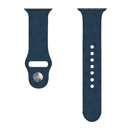 Bracelet de montre en silicone gaufré patte de chien pour la série Apple Watch, 7 41mm / 6&SE&5&4 40mm / 3&2&1 38mm, 7 45mm / 6&SE&5&4 44mm / 3&2&1 42mm