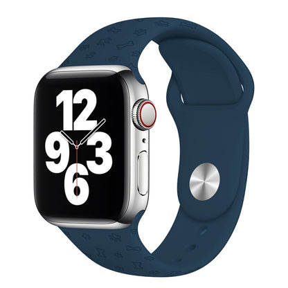 Bracelet de montre en silicone gaufré patte de chien pour la série Apple Watch, 7 41mm / 6&SE&5&4 40mm / 3&2&1 38mm, 7 45mm / 6&SE&5&4 44mm / 3&2&1 42mm