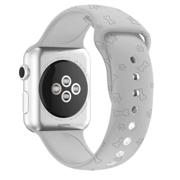 Bracelet de montre en silicone gaufré patte de chien pour la série Apple Watch, 7 41mm / 6&SE&5&4 40mm / 3&2&1 38mm, 7 45mm / 6&SE&5&4 44mm / 3&2&1 42mm