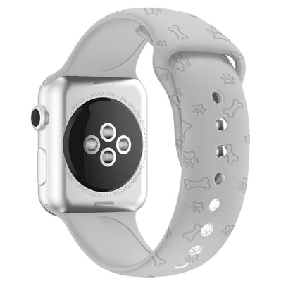 Bracelet de montre en silicone gaufré patte de chien pour la série Apple Watch, 7 41mm / 6&SE&5&4 40mm / 3&2&1 38mm, 7 45mm / 6&SE&5&4 44mm / 3&2&1 42mm