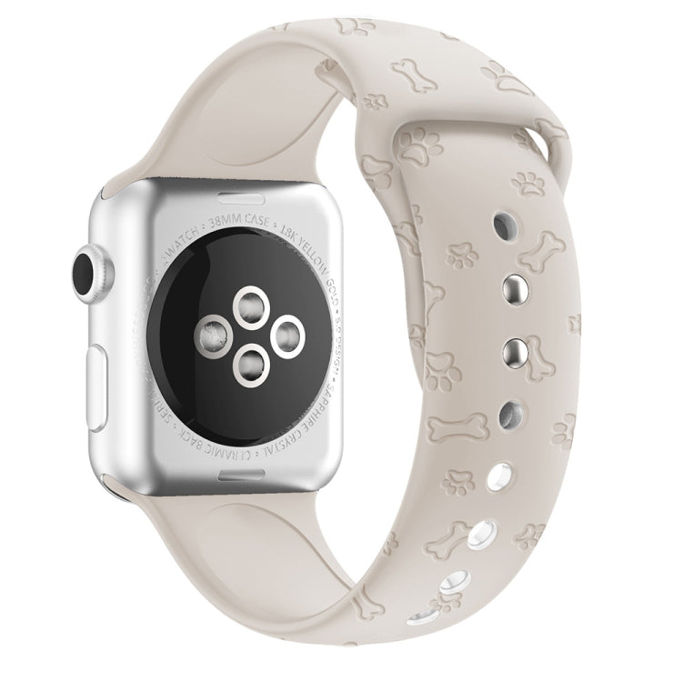 Bracelet de montre en silicone gaufré patte de chien pour la série Apple Watch, 7 41mm / 6&SE&5&4 40mm / 3&2&1 38mm, 7 45mm / 6&SE&5&4 44mm / 3&2&1 42mm