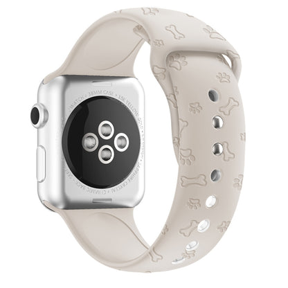 Bracelet de montre en silicone gaufré patte de chien pour la série Apple Watch, 7 41mm / 6&SE&5&4 40mm / 3&2&1 38mm, 7 45mm / 6&SE&5&4 44mm / 3&2&1 42mm