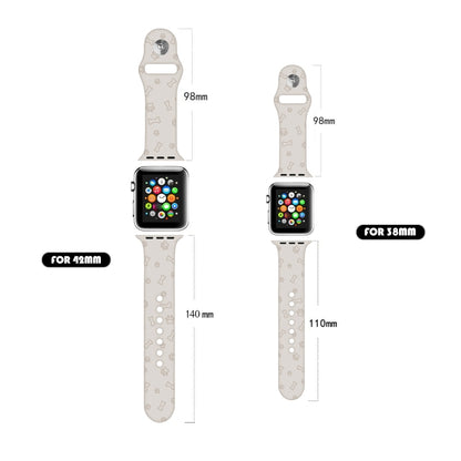 Bracelet de montre en silicone gaufré patte de chien pour la série Apple Watch, 7 41mm / 6&SE&5&4 40mm / 3&2&1 38mm, 7 45mm / 6&SE&5&4 44mm / 3&2&1 42mm