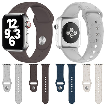 Bracelet de montre en silicone gaufré patte de chien pour la série Apple Watch, 7 41mm / 6&SE&5&4 40mm / 3&2&1 38mm, 7 45mm / 6&SE&5&4 44mm / 3&2&1 42mm