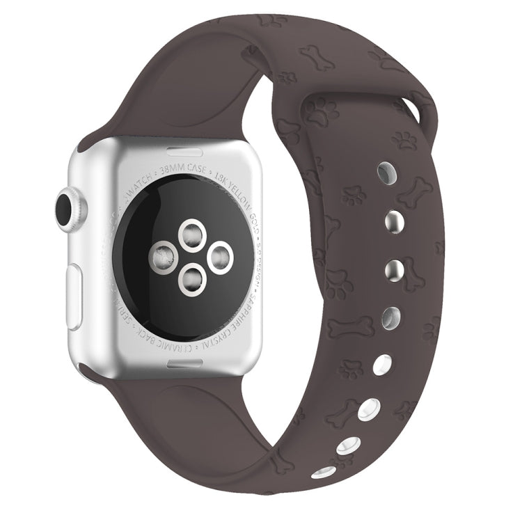 Bracelet de montre en silicone gaufré patte de chien pour la série Apple Watch, 7 41mm / 6&SE&5&4 40mm / 3&2&1 38mm, 7 45mm / 6&SE&5&4 44mm / 3&2&1 42mm
