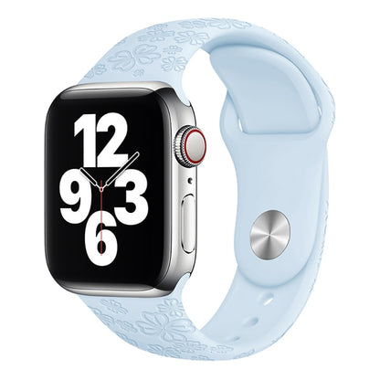 Bracelet de montre en silicone gaufré trèfle à quatre feuilles pour la série Apple Watch, 7 45mm / 6&SE&5&4 44mm / 3&2&1 42mm, 7 41mm / 6&SE&5&4 40mm / 3&2&1 38mm