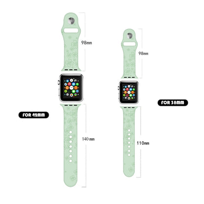 Bracelet de montre en silicone gaufré trèfle à quatre feuilles pour la série Apple Watch, 7 45mm / 6&SE&5&4 44mm / 3&2&1 42mm, 7 41mm / 6&SE&5&4 40mm / 3&2&1 38mm
