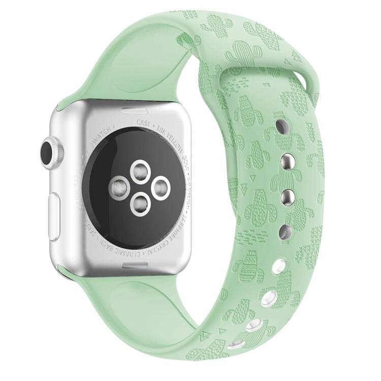 Bracelet de montre en silicone gaufré Cactus pour la série Apple Watch, 7 41mm / 6&SE&5&4 40mm / 3&2&1 38mm, 7 45mm / 6&SE&5&4 44mm / 3&2&1 42mm