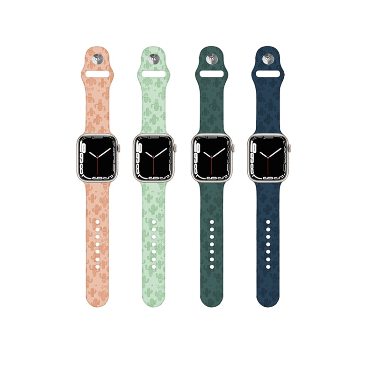 Bracelet de montre en silicone gaufré Cactus pour la série Apple Watch, 7 41mm / 6&SE&5&4 40mm / 3&2&1 38mm, 7 45mm / 6&SE&5&4 44mm / 3&2&1 42mm