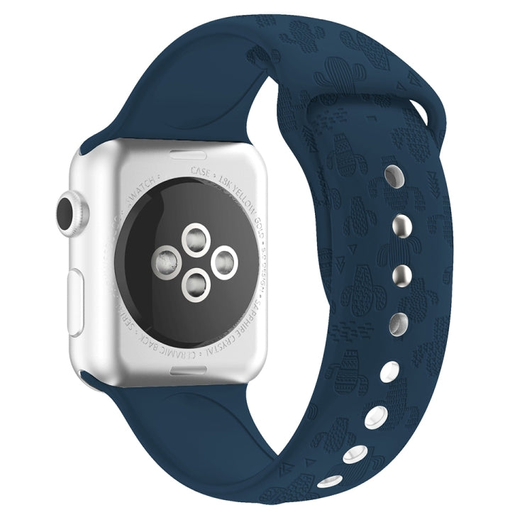Bracelet de montre en silicone gaufré Cactus pour la série Apple Watch, 7 41mm / 6&SE&5&4 40mm / 3&2&1 38mm, 7 45mm / 6&SE&5&4 44mm / 3&2&1 42mm