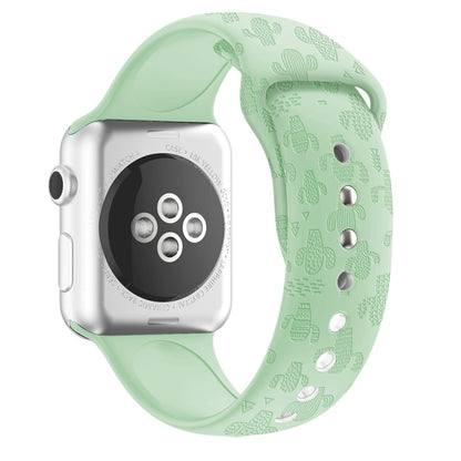 Bracelet de montre en silicone gaufré Cactus pour la série Apple Watch, 7 41mm / 6&SE&5&4 40mm / 3&2&1 38mm, 7 45mm / 6&SE&5&4 44mm / 3&2&1 42mm