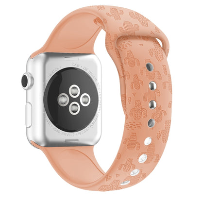 Bracelet de montre en silicone gaufré Cactus pour la série Apple Watch, 7 41mm / 6&SE&5&4 40mm / 3&2&1 38mm, 7 45mm / 6&SE&5&4 44mm / 3&2&1 42mm