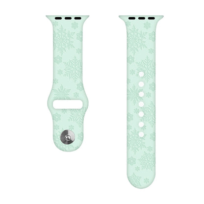 Bracelet de montre en silicone gaufré flocon de neige pour la série Apple Watch, 7 41mm / 6&SE&5&4 40mm / 3&2&1 38mm, 7 45mm / 6&SE&5&4 44mm / 3&2&1 42mm