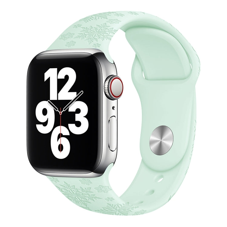 Bracelet de montre en silicone gaufré flocon de neige pour la série Apple Watch, 7 41mm / 6&SE&5&4 40mm / 3&2&1 38mm, 7 45mm / 6&SE&5&4 44mm / 3&2&1 42mm