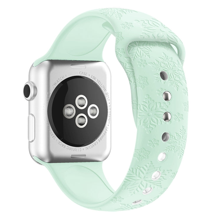 Bracelet de montre en silicone gaufré flocon de neige pour la série Apple Watch, 7 41mm / 6&SE&5&4 40mm / 3&2&1 38mm, 7 45mm / 6&SE&5&4 44mm / 3&2&1 42mm