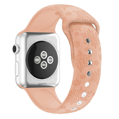 Bracelet de montre en silicone gaufré flocon de neige pour la série Apple Watch, 7 41mm / 6&SE&5&4 40mm / 3&2&1 38mm, 7 45mm / 6&SE&5&4 44mm / 3&2&1 42mm