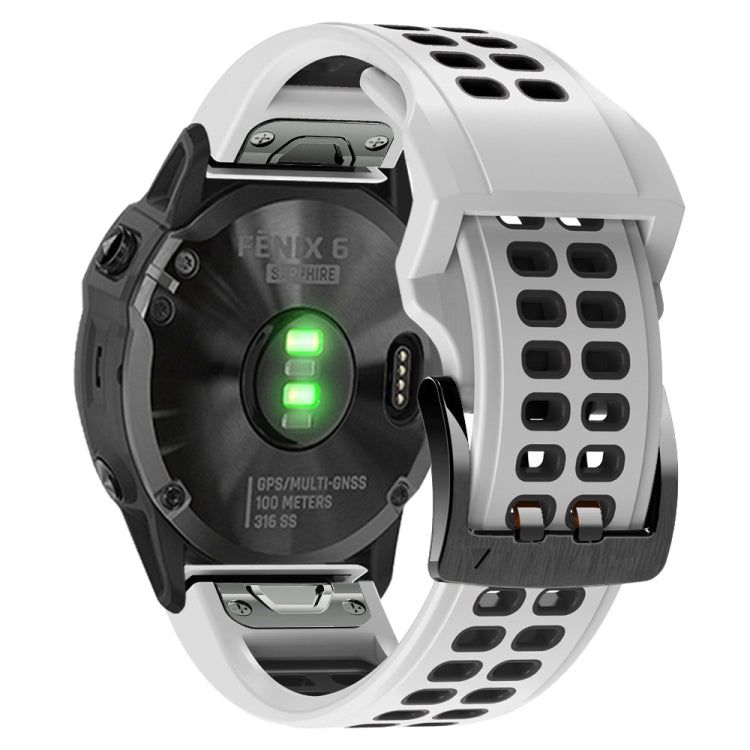 Bracelet de montre en silicone à double rangée à dégagement rapide, For Garmin Fenix 6, For Garmin Fenix 6X