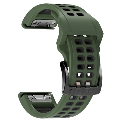 Bracelet de montre en silicone à double rangée à dégagement rapide, For Garmin Fenix 6, For Garmin Fenix 6X