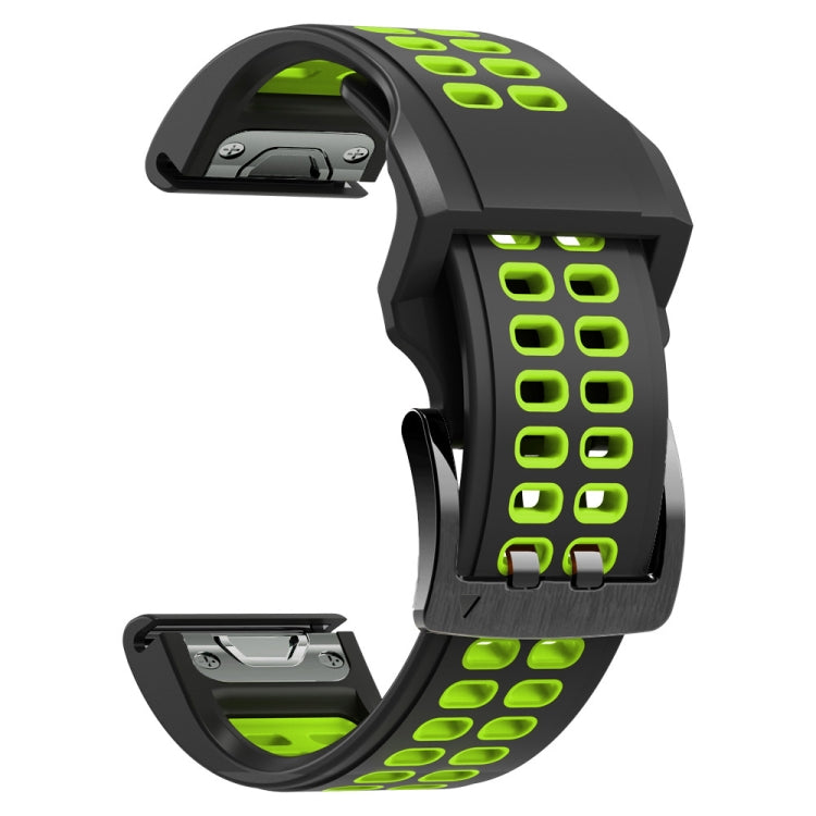 Bracelet de montre en silicone à double rangée à dégagement rapide, For Garmin Fenix 6, For Garmin Fenix 6X