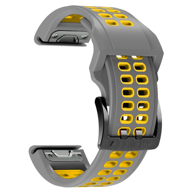 Bracelet de montre en silicone à double rangée à dégagement rapide, For Garmin Fenix 6, For Garmin Fenix 6X