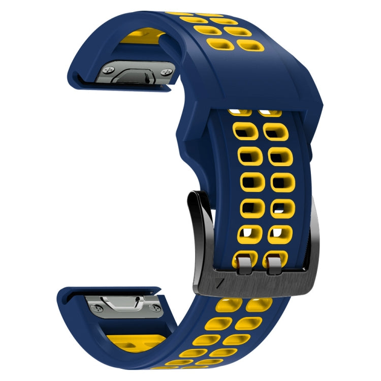 Bracelet de montre en silicone à double rangée à dégagement rapide, For Garmin Fenix 6, For Garmin Fenix 6X