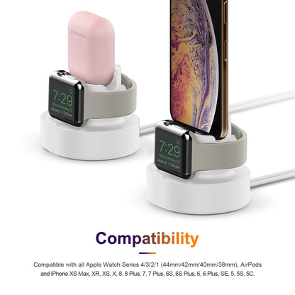 A001 Support de charge en silicone 3 en 1 pour iPhone / iWatch / AirPods