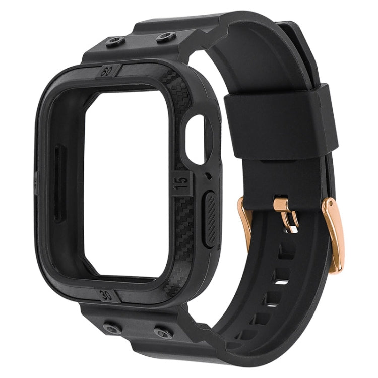 Bracelet de montre sport intégré en fibre de carbone pour la série Apple Watch, 7 41mm / 6&SE&5&4 40mm / 3&2&1 38mm, 7 45mm / 6&SE&5&4 44mm / 3&2&1 42mm