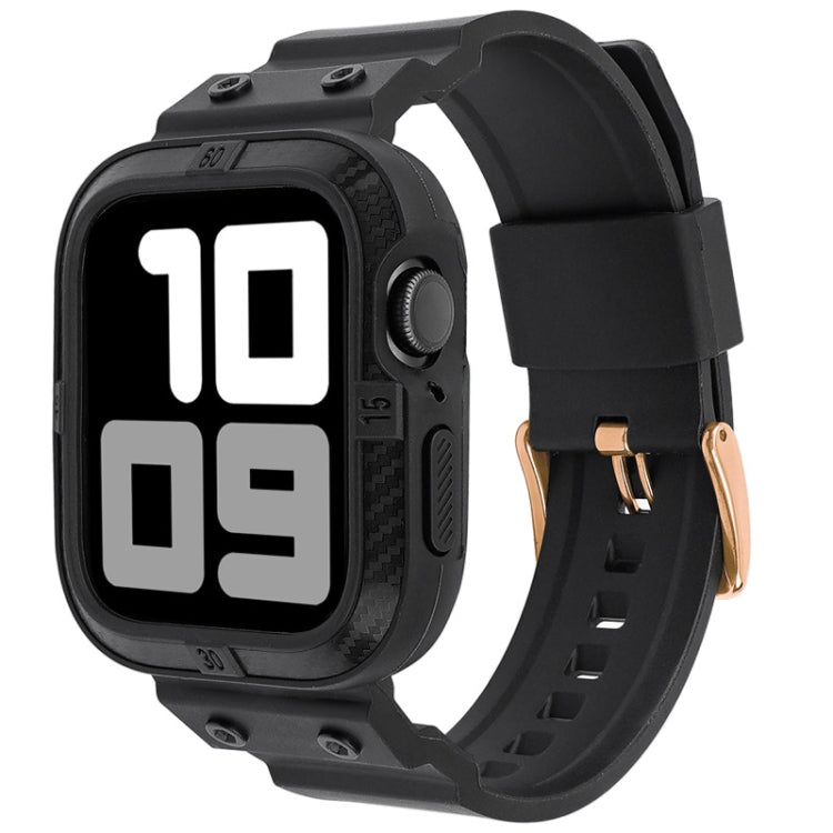 Bracelet de montre sport intégré en fibre de carbone pour la série Apple Watch, 7 41mm / 6&SE&5&4 40mm / 3&2&1 38mm, 7 45mm / 6&SE&5&4 44mm / 3&2&1 42mm