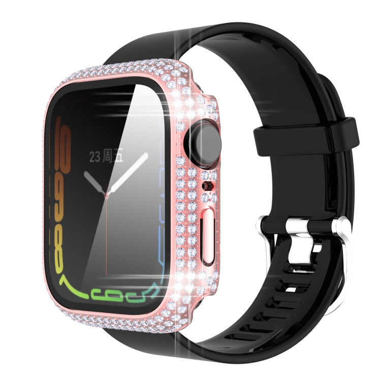 Diamond PC + boîtier de montre en verre trempé pour la série Apple Watch, 7 41mm, 7 45mm