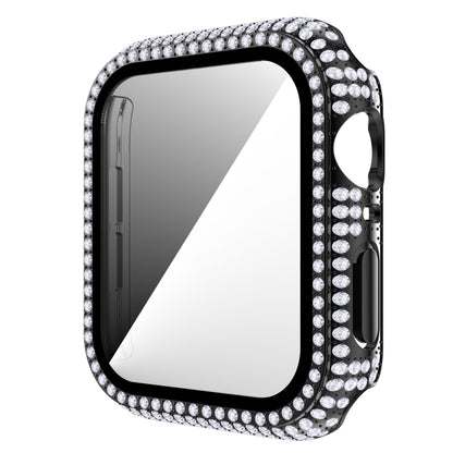 Diamond PC + boîtier de montre en verre trempé pour la série Apple Watch, 6&SE&5&4 40mm, 6&SE&5&4 44mm