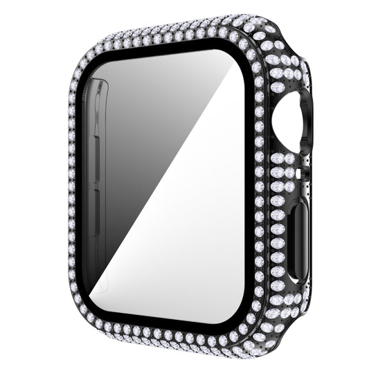 Diamond PC + boîtier de montre en verre trempé pour la série Apple Watch, 6&SE&5&4 40mm, 6&SE&5&4 44mm