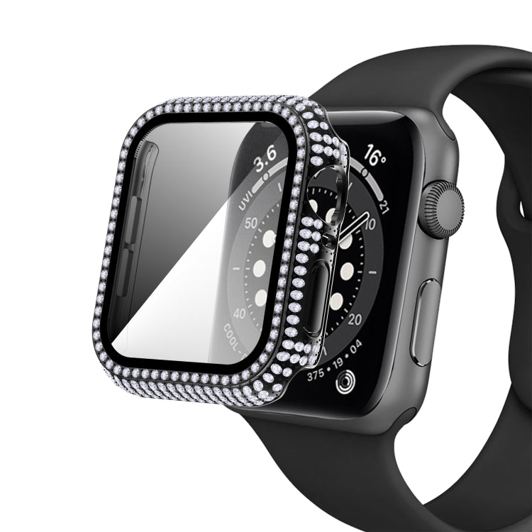 Diamond PC + boîtier de montre en verre trempé pour la série Apple Watch, 6&SE&5&4 40mm, 6&SE&5&4 44mm