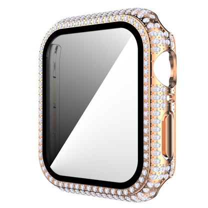 Diamond PC + boîtier de montre en verre trempé pour la série Apple Watch, 6&SE&5&4 40mm, 6&SE&5&4 44mm