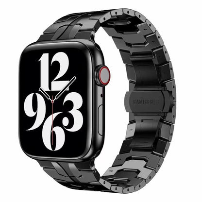 Bracelet de montre en métal à boucle papillon pour la série Apple Watch, 7 41mm / 6&SE&5&4 40mm / 3&2&1 38mm, 7 45mm / 6&SE&5&4 44mm / 3&2&1 42mm