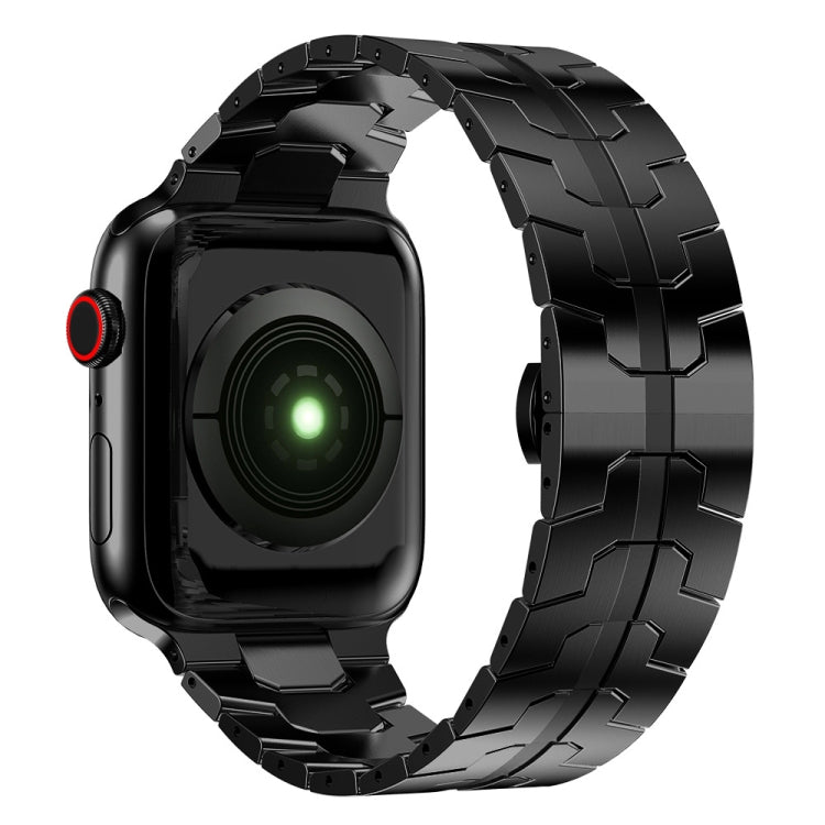 Bracelet de montre en métal à boucle papillon pour la série Apple Watch, 7 41mm / 6&SE&5&4 40mm / 3&2&1 38mm, 7 45mm / 6&SE&5&4 44mm / 3&2&1 42mm