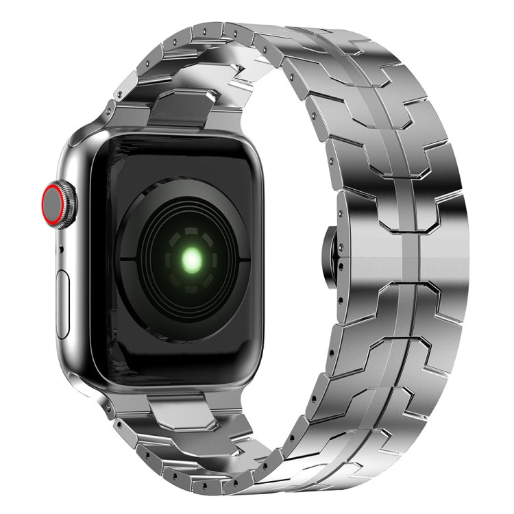 Bracelet de montre en métal à boucle papillon pour la série Apple Watch, 7 41mm / 6&SE&5&4 40mm / 3&2&1 38mm, 7 45mm / 6&SE&5&4 44mm / 3&2&1 42mm
