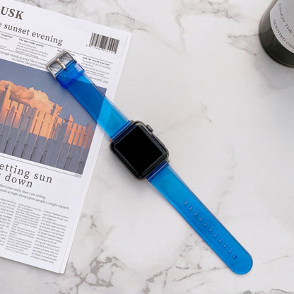 Bracelet de montre transparent en gelée pour la série Apple Watch, 7 41mm / 6&SE&5&4 40mm / 3&2&1 38mm, 7 45mm / 6&SE&5&4 44mm / 3&2&1 42mm