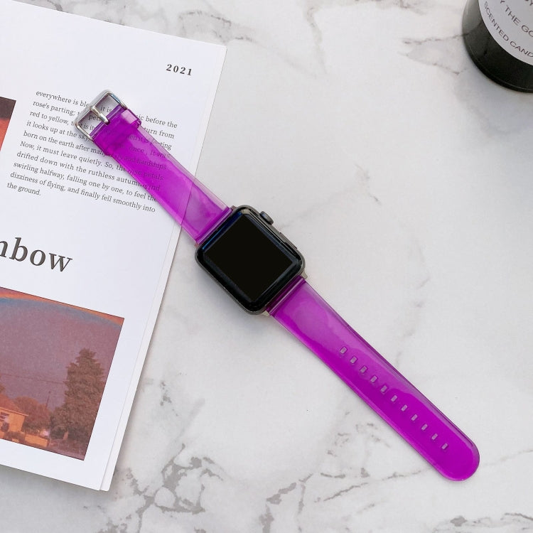 Bracelet de montre transparent en gelée pour la série Apple Watch, 7 41mm / 6&SE&5&4 40mm / 3&2&1 38mm, 7 45mm / 6&SE&5&4 44mm / 3&2&1 42mm